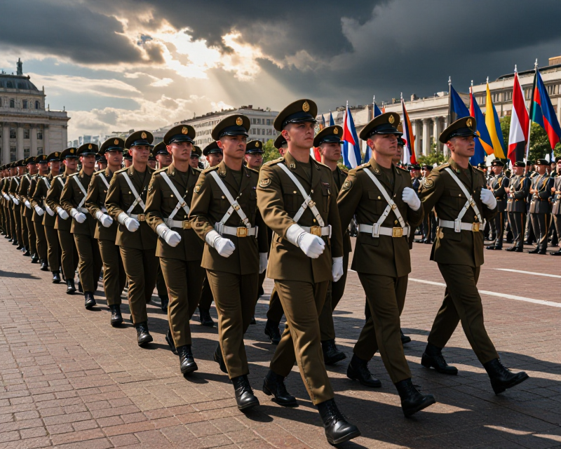 Cinematic Military Parade Atmosphere