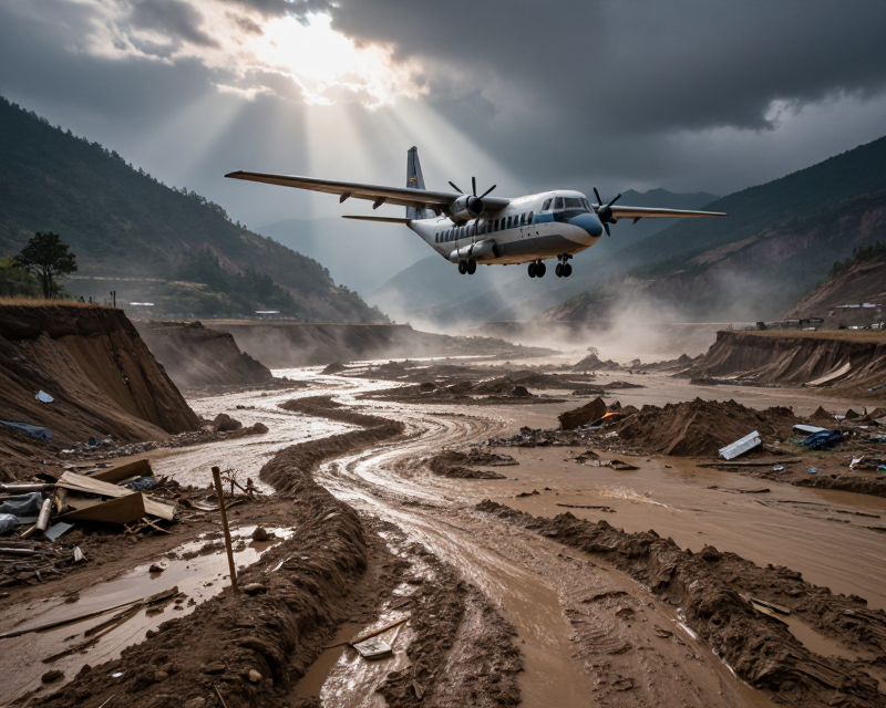 Nepal Flood Relief Scene