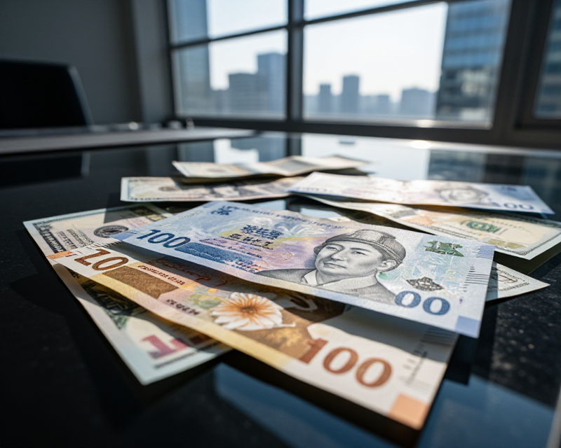 Korean Won and US Dollar Currency Concept