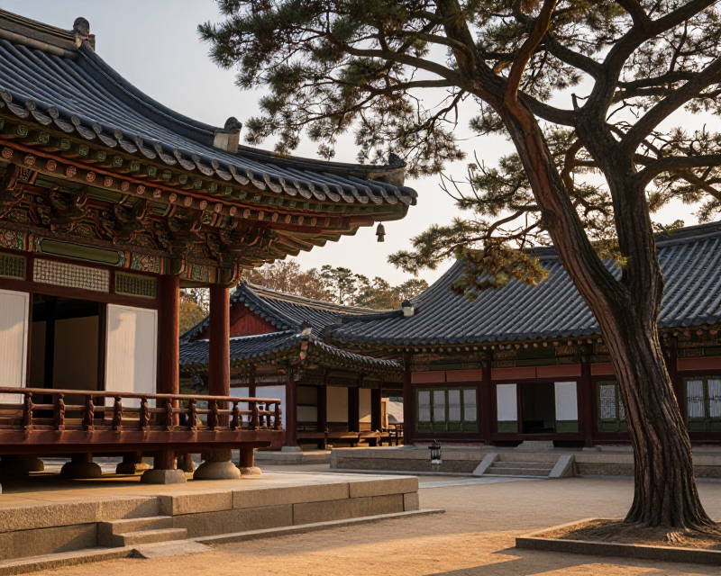 Serene Korean Buddhist Temple