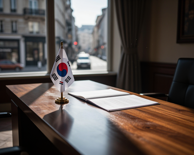Symbolic Diplomatic Office Scene