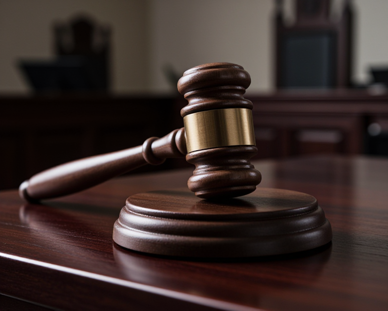 Justice Gavel in Courtroom
